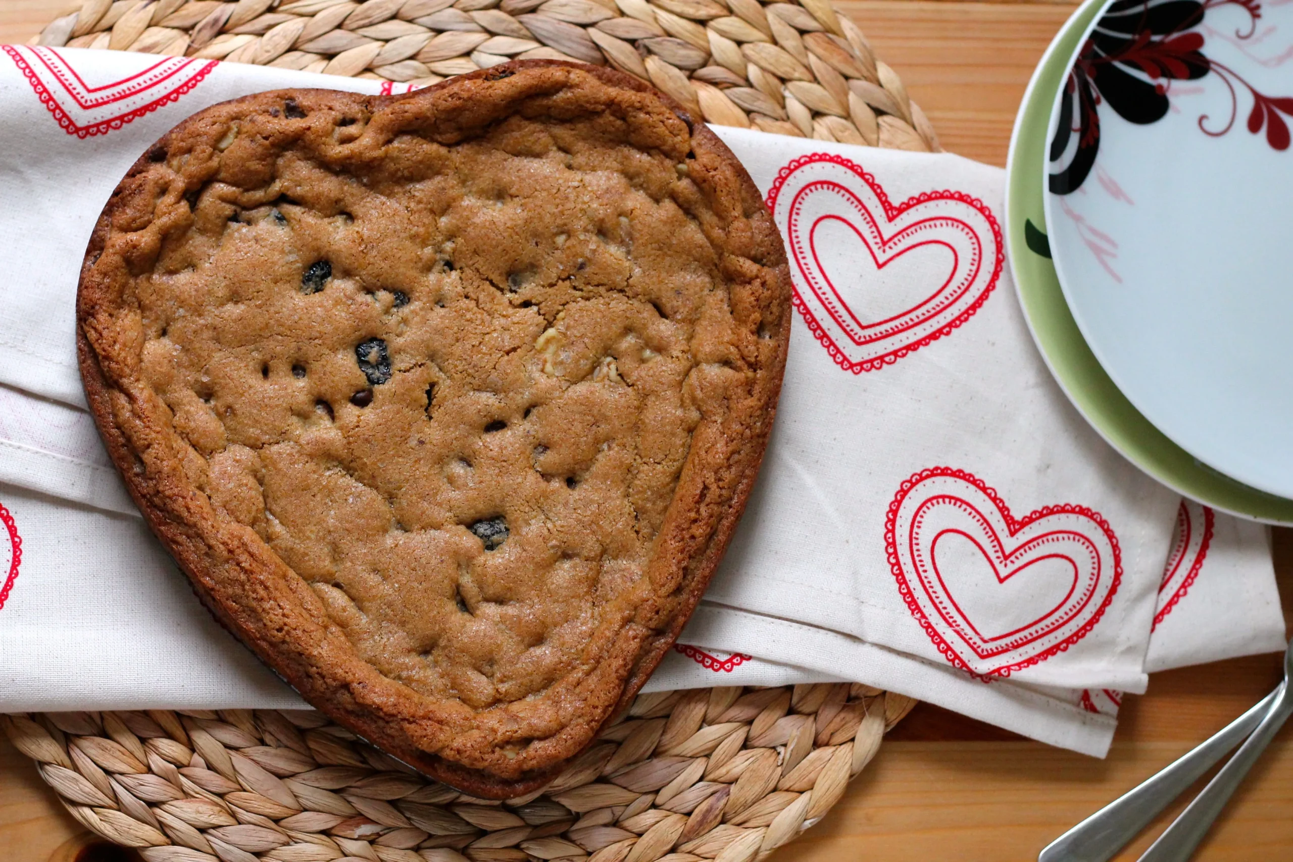 Whole Wheat Chocolate Chip Cookie Cake with Dried Cherries and Smoked Salt