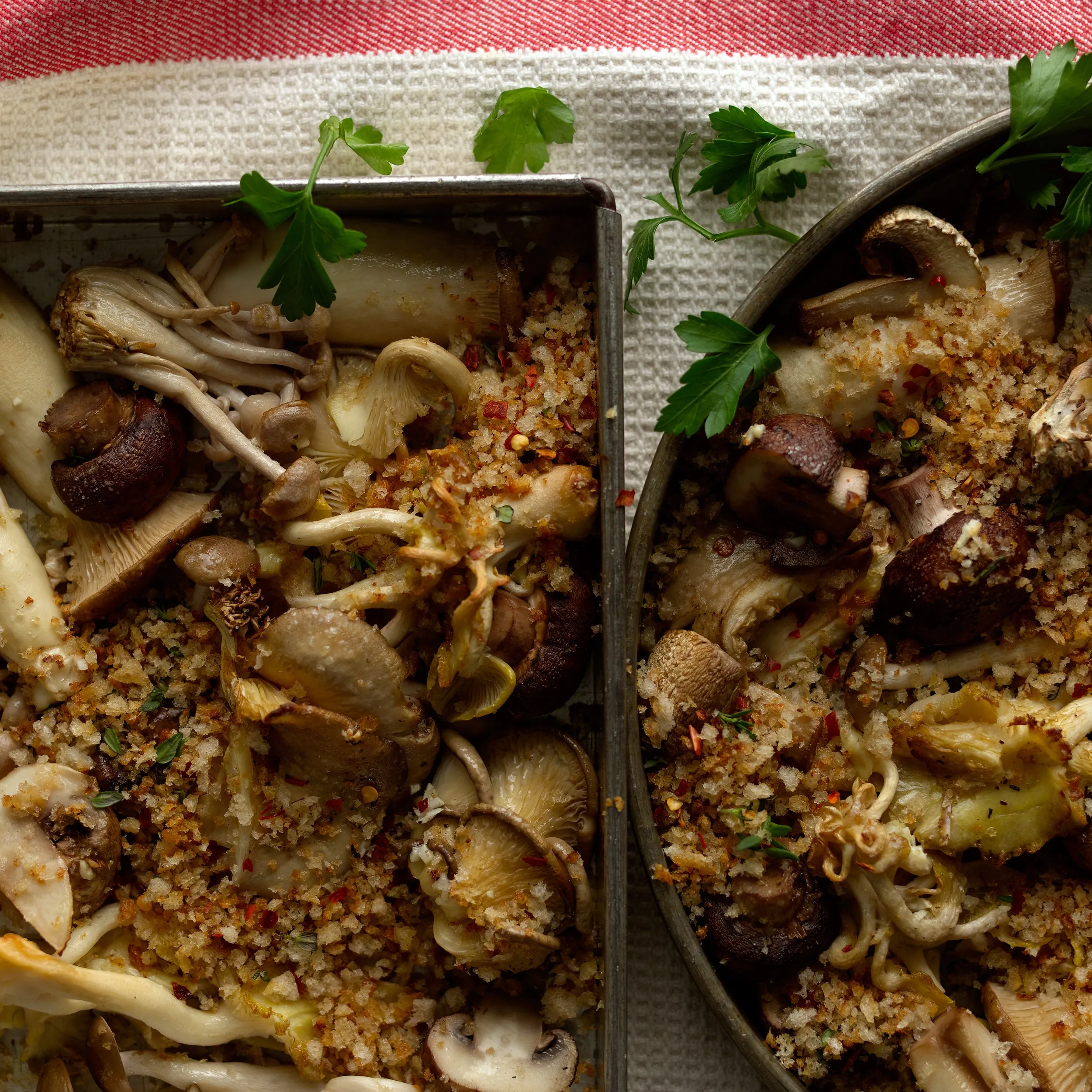 Wild Mushrooms with Breadcrumbs, Garlic, and Chili