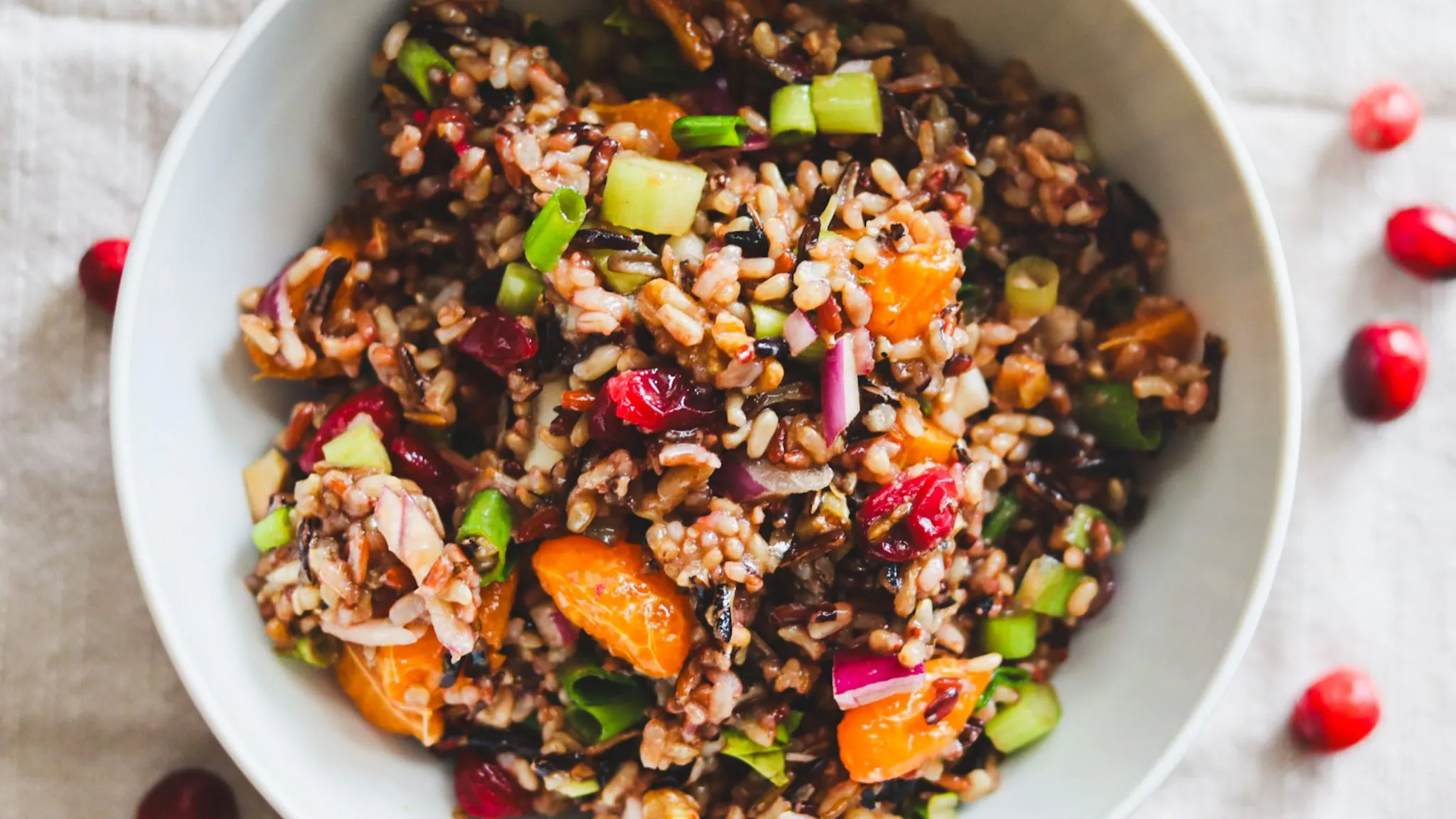 Wild Rice Salad with Orange and Cranberries