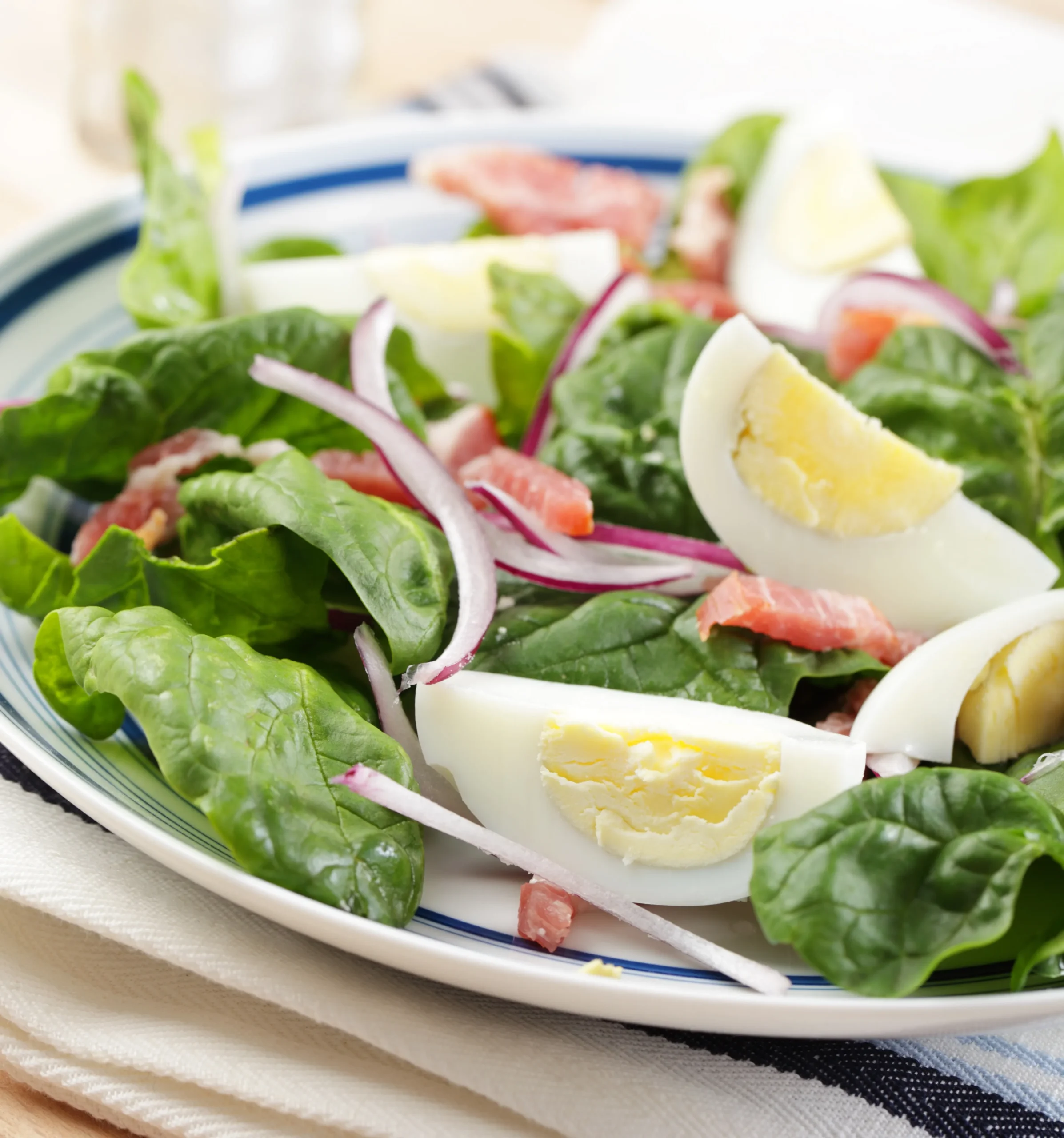 Wilted Spinach Feta Salad with Optional Bacon