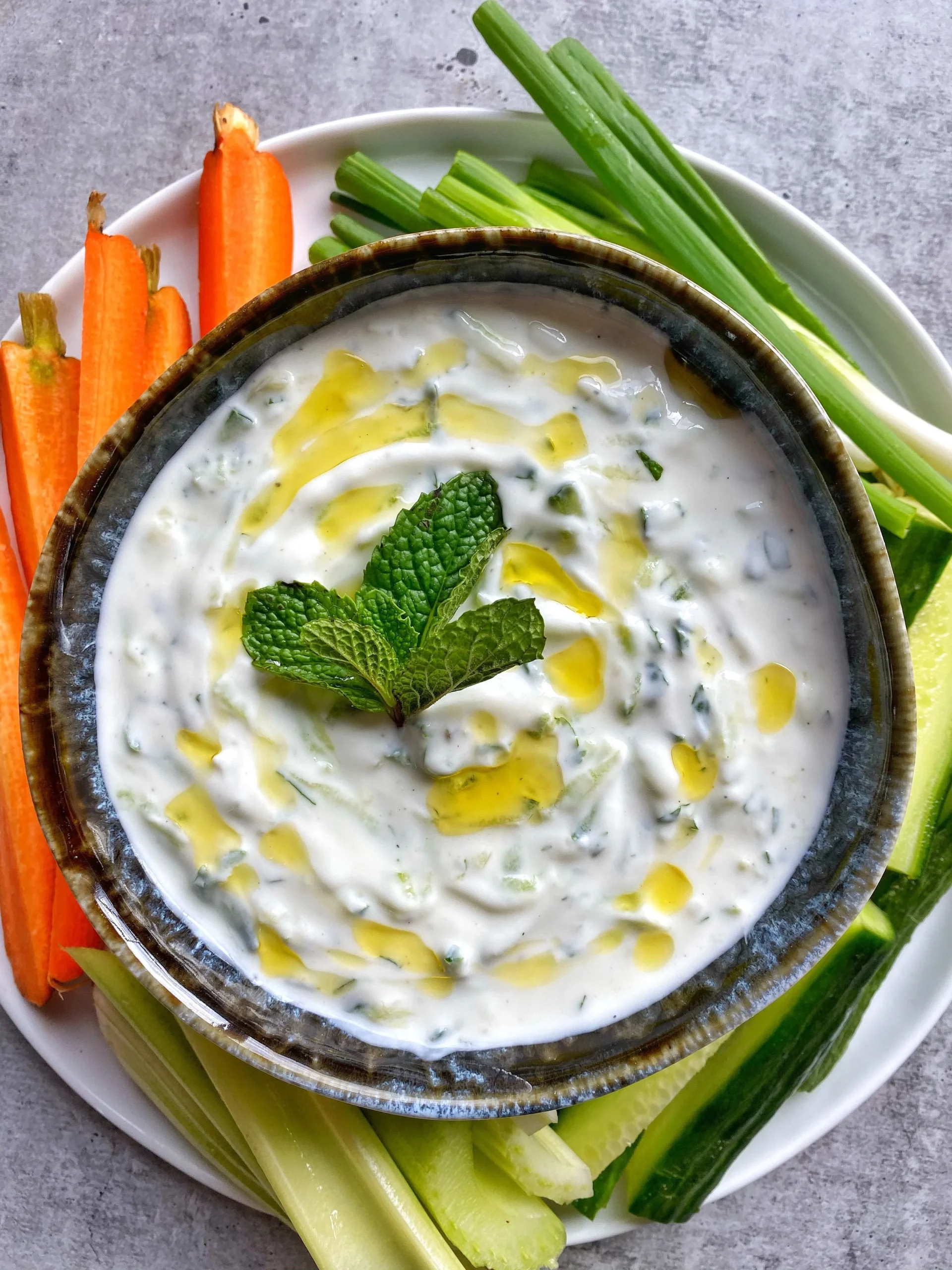 Yogurt Mint Dip and Pineapple Relish