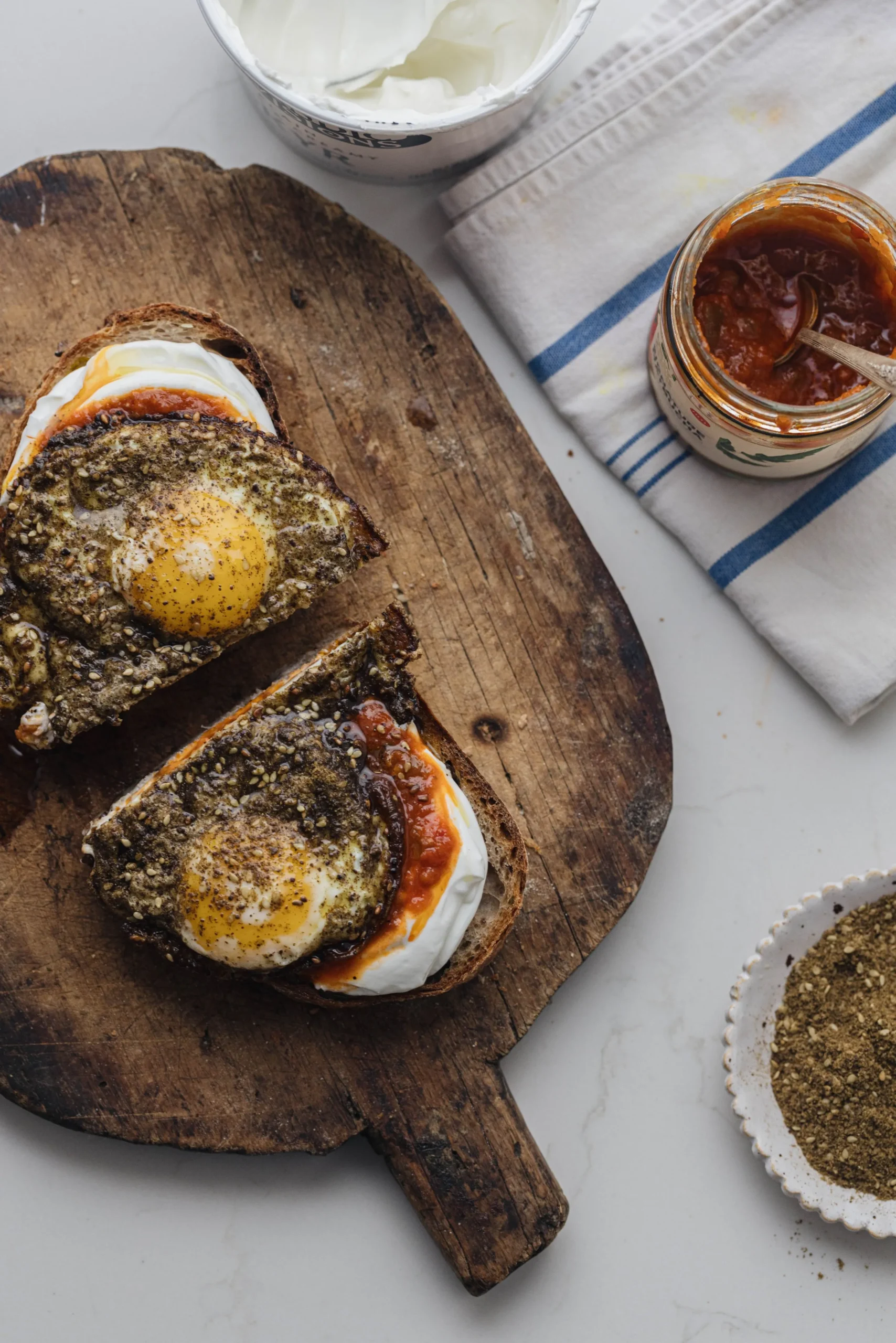Zaatar Fried Egg and Halloumi Sandwich