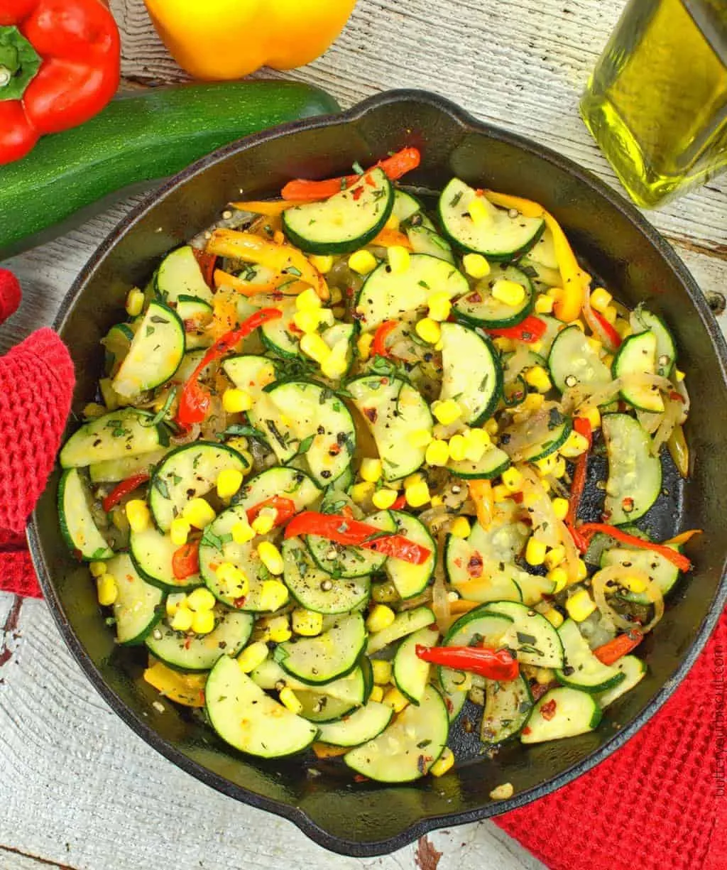 Zucchini Poblano Pepper Sauté