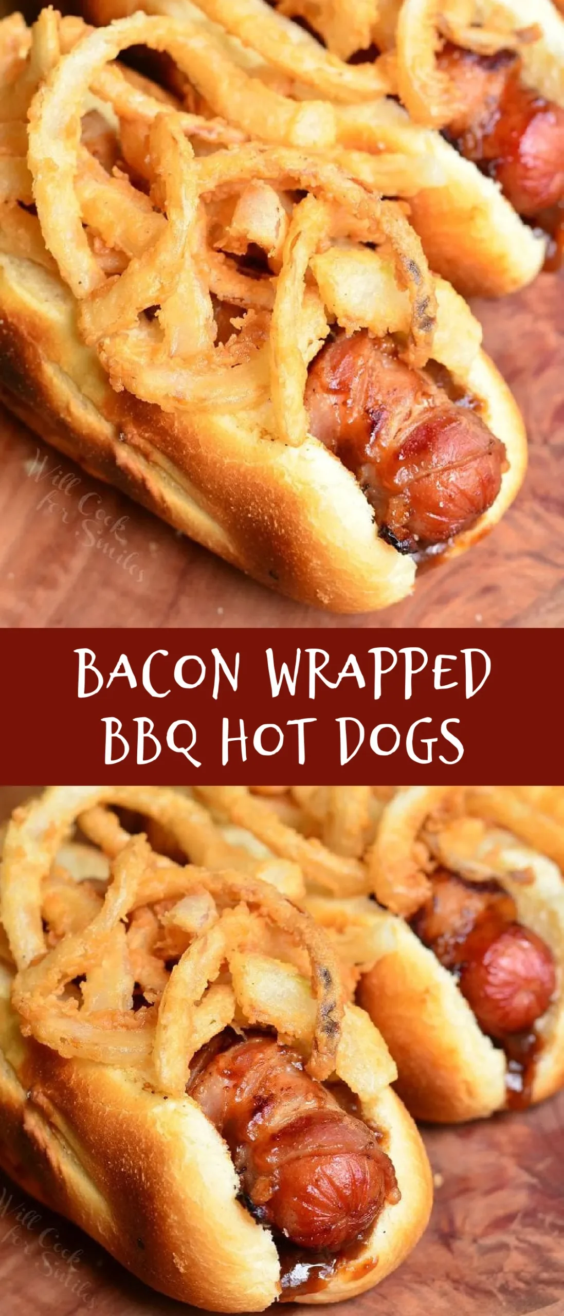 bacon wrapped summer bbq hot dogs