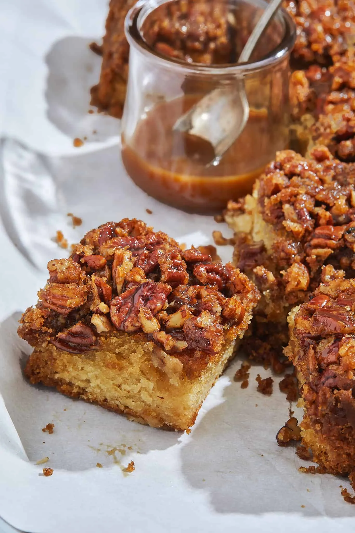 banana pecan and dulce de leche upside down cake