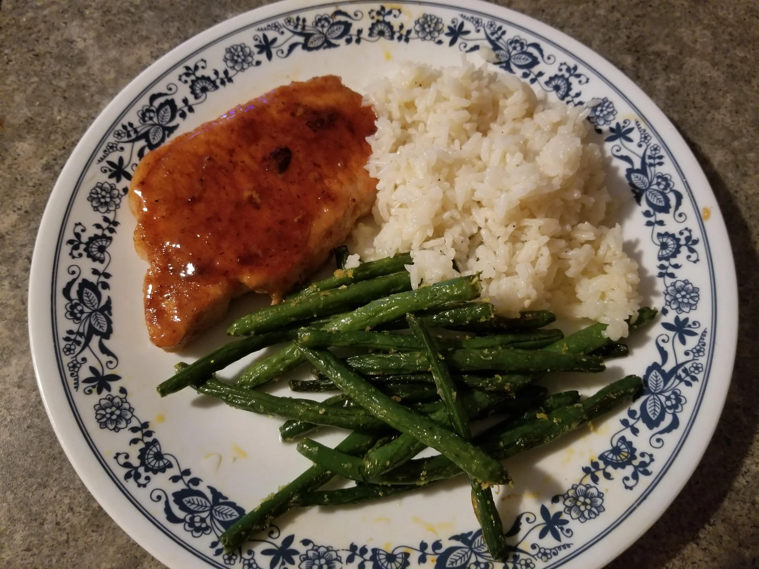 bbq rubbed pork chops peaches