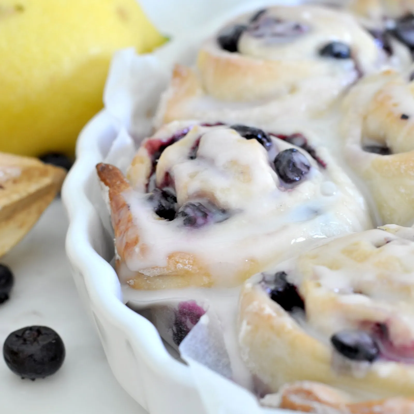 blueberry sweet rolls with lemon glaze