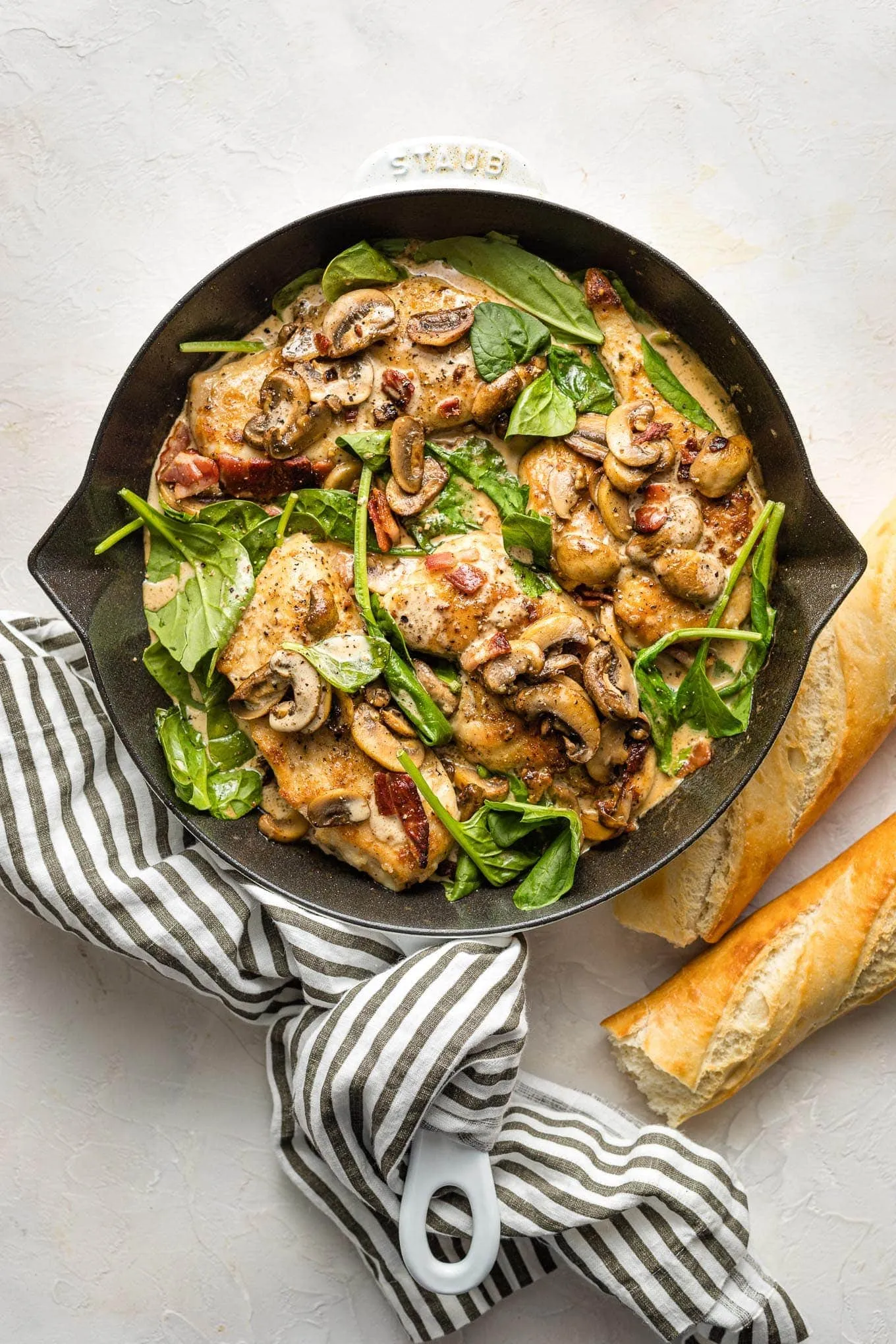 chicken with spinach and mushrooms