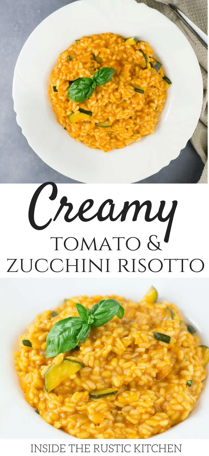 creamy tomato zucchini risotto