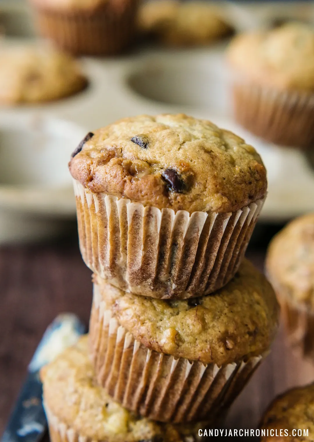 jumbo chocolate chip toffee banana muffins