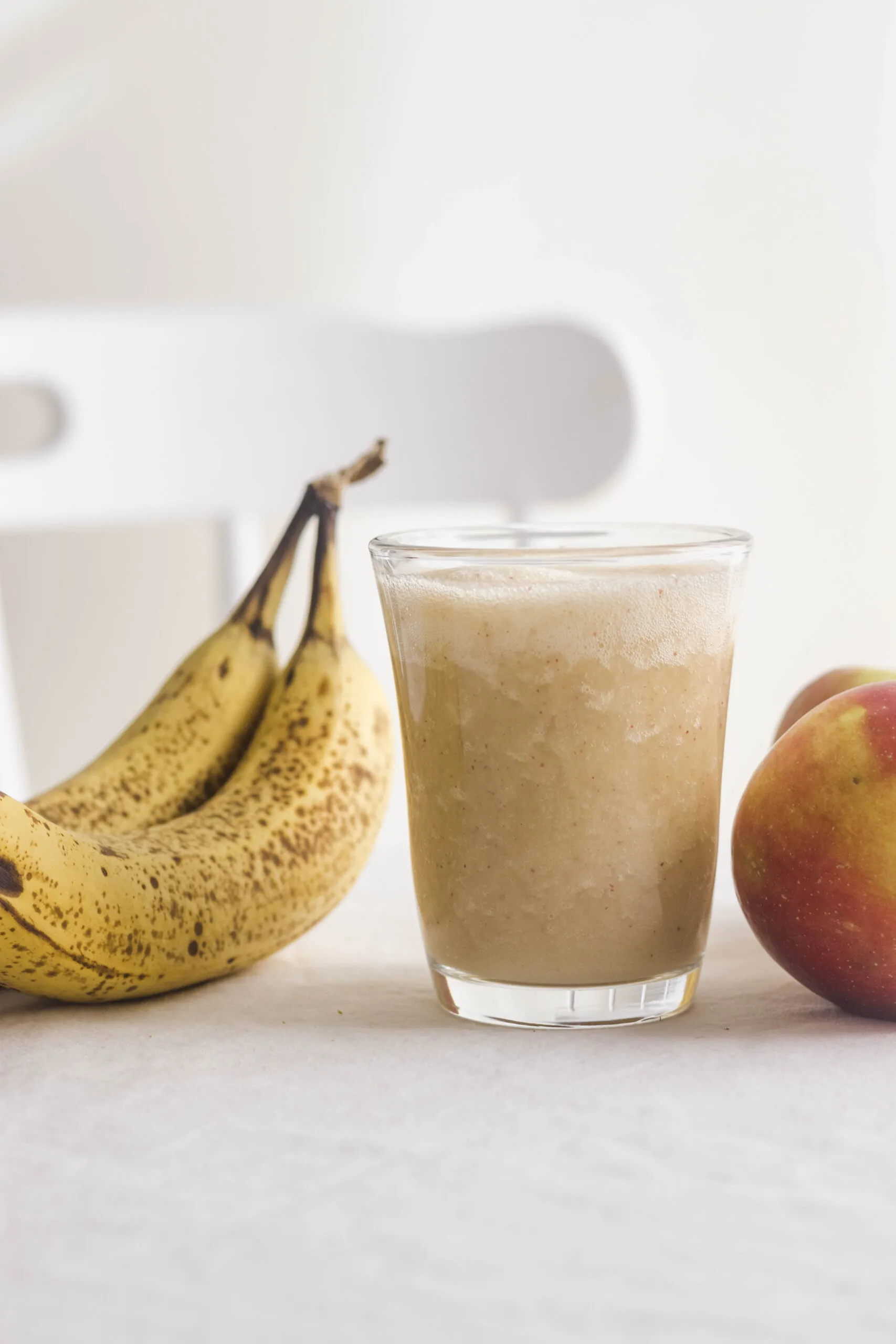 meatless monday apple banana smoothie with peanut powder