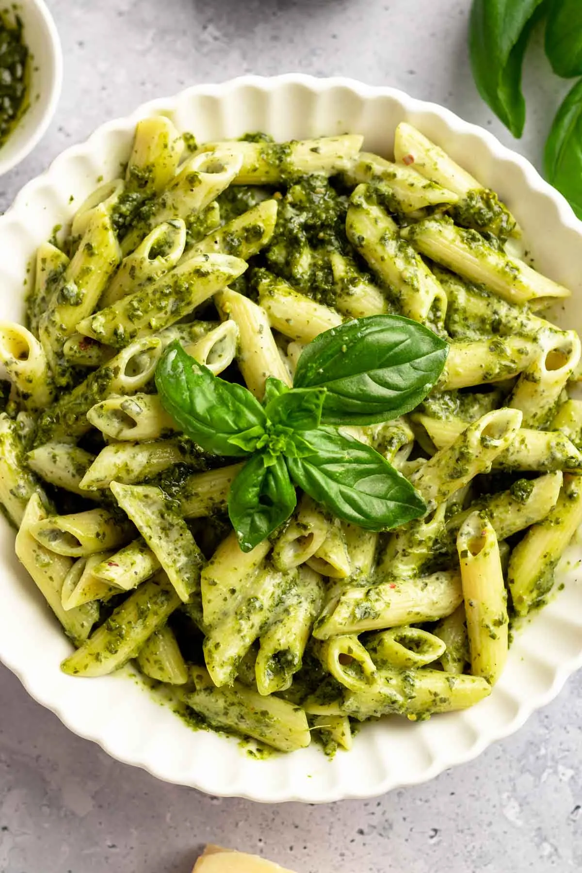 pesto penne and cheese