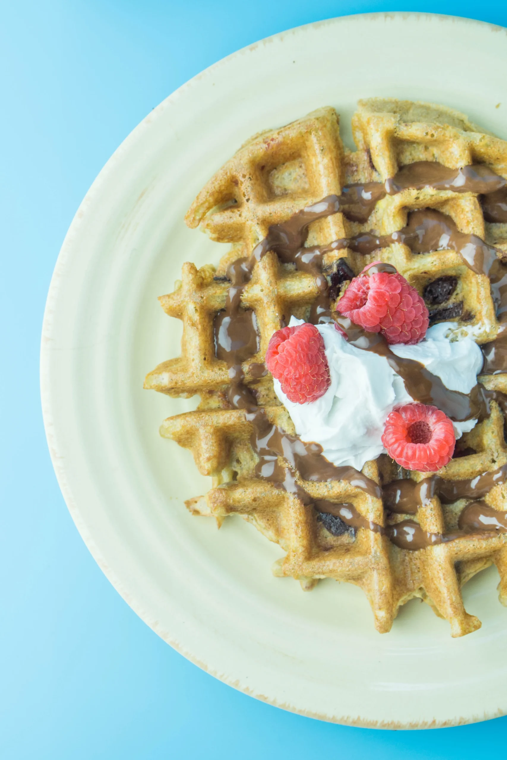 raspberry almond belgian waffles