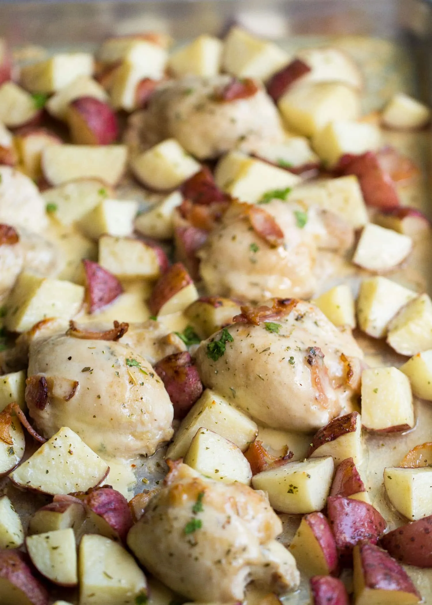 sheet pan ranch chicken with bacon and potatoes