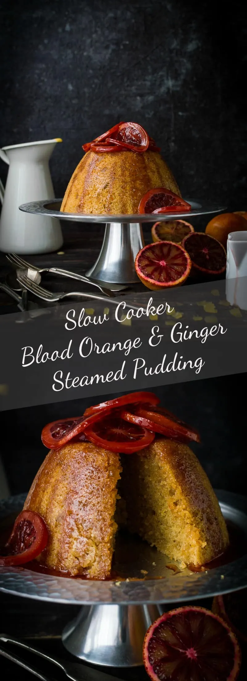 slow cooker blood orange and ginger steamed pudding