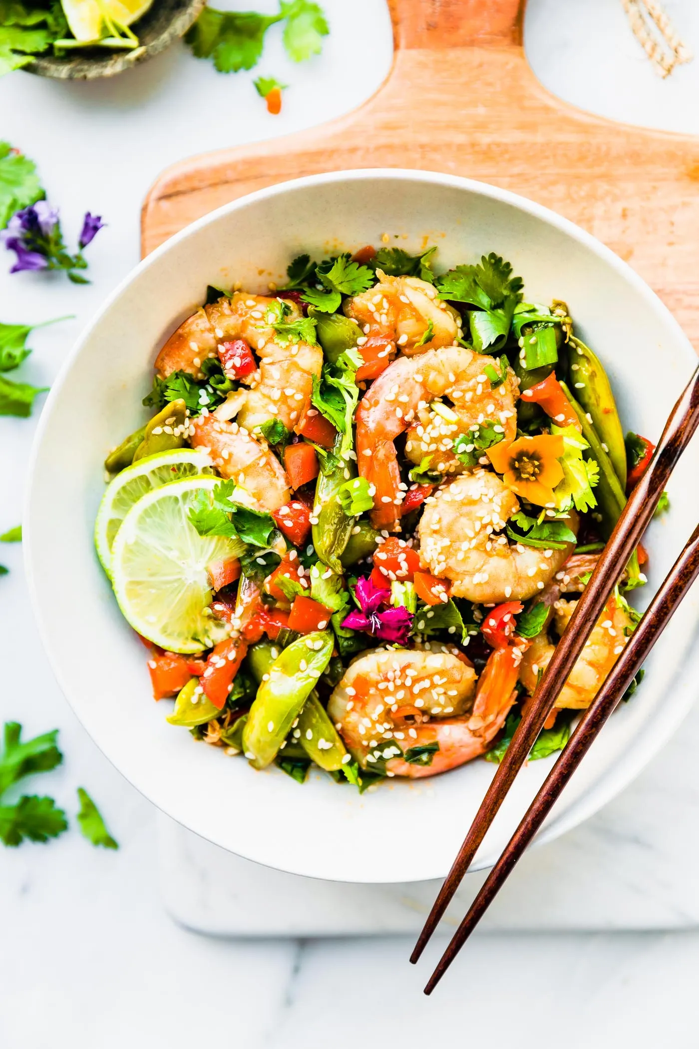 wok fired orange garlic shrimp